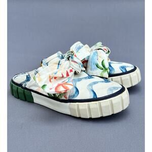 FARM RIO Copacabana White Mule Sneaker with Bow Slip-on Women's Size 7.5 US